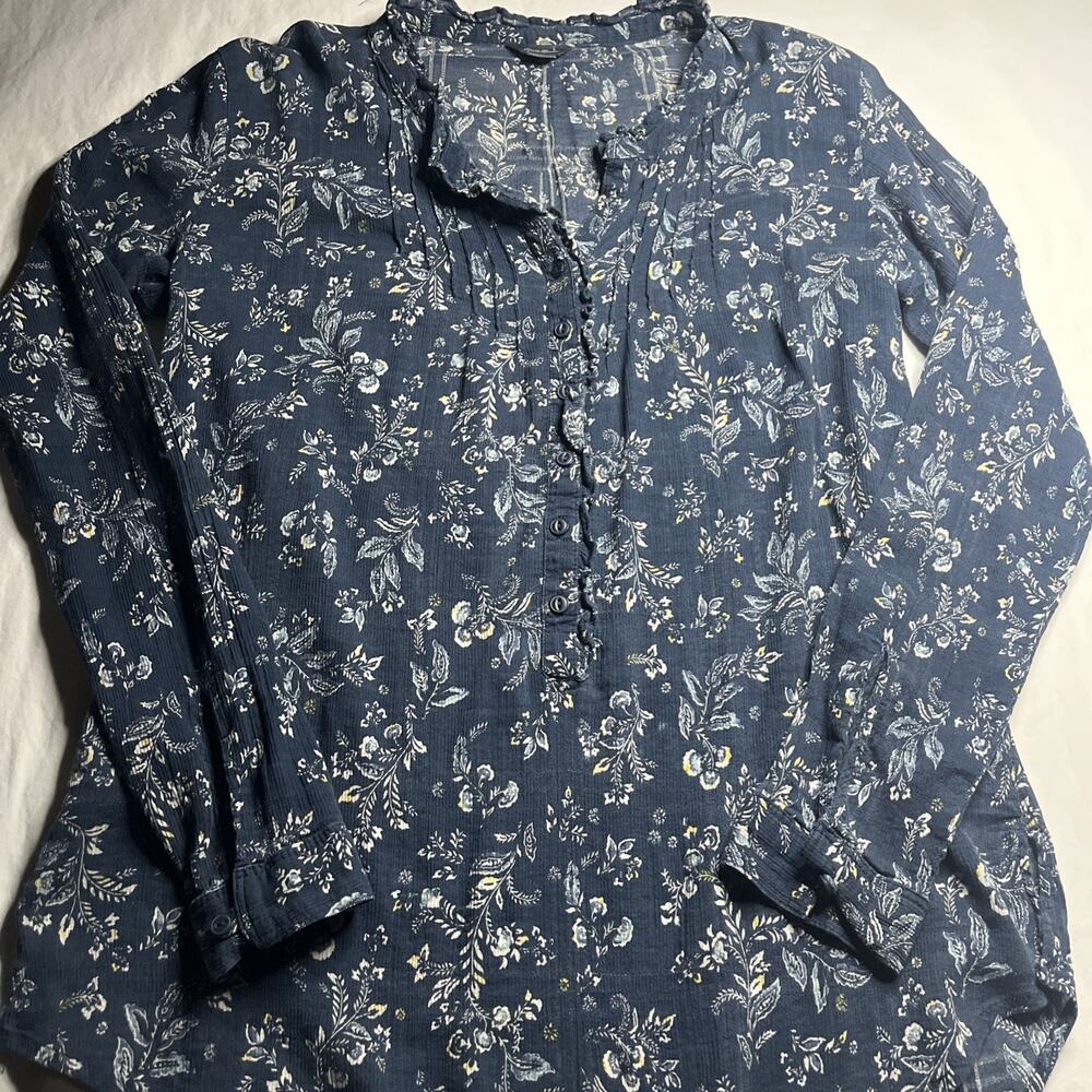 Eddie Bauer Floral Long Sleeve Blouse Small